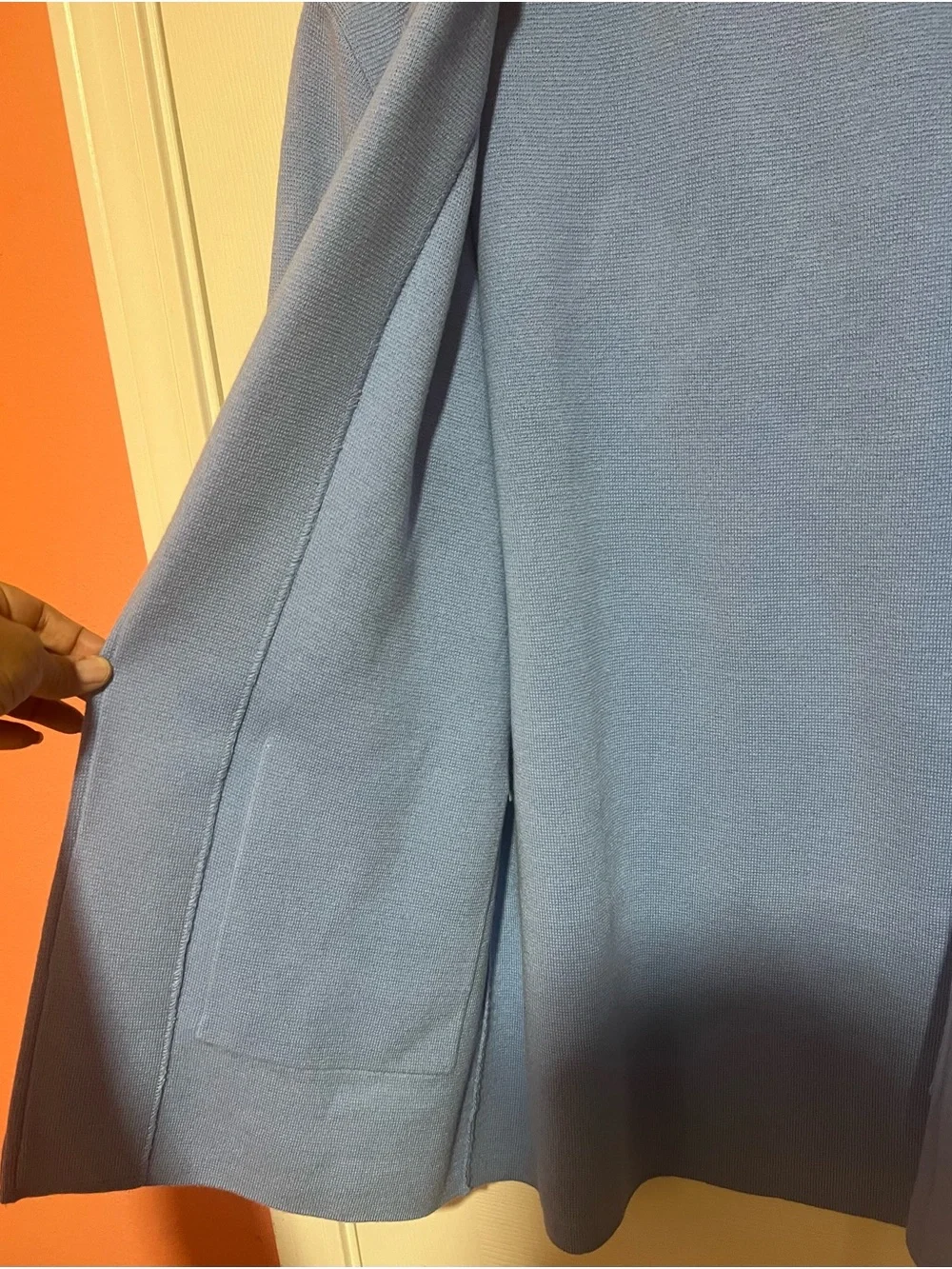 J. Crew Light Blue Open-Front Blazer Sweater